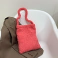 thumbnail image 4 of Bolso de mano de color caramelo suave para mujer otoño invierno bolso de mano (rojo sandía) Likrtyny Para estrenar, 4 of 9