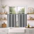 thumbnail image 2 of MKHILL Vela Grey Short Blackout Curtains 36 Inch 2 Panels Set, Room Darkening Rod Pocket Thermal Insulated Small Curtains for Kitchen Bathroom Cafe Small Window, Each 30"W x 36"L, Grey, 2 of 10