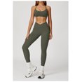 thumbnail image 2 of PISONIC Two Pieces Workout Sets for Women Y Back Sports Bra Matching V Cut Leggings Gym Yoga Active Wear Outfits with Pocket, 2 of 12