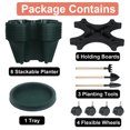 thumbnail image 4 of Gamexcel 7-Tier Green Stackable Vertical Garden Planter with Wheels and Tools (2 Count), 4 of 6