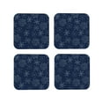 thumbnail image 2 of Balery 4 Pcs Snowflake Dark Blueleather Coasters Set, Drink Table Cup Coasters For Living Room Kitchen Coffee Decor, 2 of 9