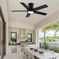 thumbnail image 2 of 52-inch Dual Colour Ceiling Fan with Light,Black Flush Mount LED Light,Dimmable 3CCT,6 Speed,Timer Fandelier for Living Room,Dining Room,Kitchen,Patio,Indoor&Cover Outdoor Scene., 2 of 10