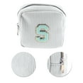 thumbnail image 4 of Unique Bargains 1 Pc Letter S Pattern Makeup Bag for Travel White Corduroy, 4 of 6