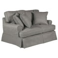 thumbnail image 6 of Horizon 2PC Slipcovered Sofa Loveseat Set in Gray Washable Performance Fabric, 6 of 8