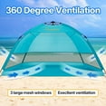 thumbnail image 3 of Beach Umbrella Tent Automatic Pop Up Sun Shelter UPF 50+ Cabana Camping Hiking Canopy by Alvantor, 3 of 11
