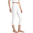 thumbnail image 6 of Mwjwdo Girls Capri Leggings Tummy Control High Waisted Butt Lifting Tights Gym Yoga Workout Cropped Pants with Pockets White 5 Years, 6 of 9