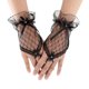 thumbnail image 1 of FELTECHELECTR par de guantes de novia con encaje bordado de flores y rocío, ahuecados, accesorios para vestido de novia (negro), 1 of 6