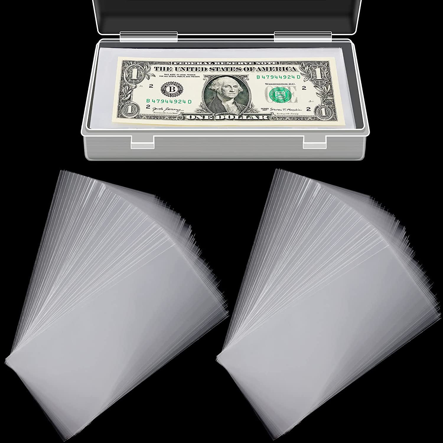 Details about   2000pcs 4size Clear Currency Sleeves Holder Banknotes Stamp protection pouch 