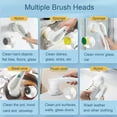 thumbnail image 3 of Electric Spin Scrubber, Handheld Cordless Rechargeable Electric Cleaning Brush with 5 Replaceable Heads,Power Cleaning Brush for Kitchen, Dish, Floor, Bathroom, Glass24.5*4.5*8.5cm,white, 3 of 5