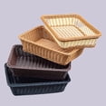 thumbnail image 4 of Storage Basket Versatile Tasteless Eco-friendly Rattan Rectangular Picnic Basket for Supermarket, 4 of 7