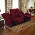 thumbnail image 2 of MCombo Power Reclining Sofa w/ Console and Massage USB Ports for Adults Burgundy Fabric 6035, 2 of 9