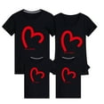 thumbnail image 4 of WREESH Family Matching T-Shirts for Kids Comfortable Crew Neck T-Shirts with Heart Prints for a Family of Three or Four Kindergarten Class Uniform Black, 4 of 5