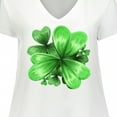 thumbnail image 4 of Inktastic Painted Clover Patch Shamrocks for St. Patricks Day Women's Plus Size V-Neck T-Shirt, 4 of 5