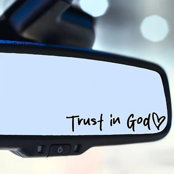 2PCS Trust in God Car Rearview Mirror Sticker Car Rearview Mirror Decal Inspirational Vinyl Sticker Ideal Christian Gift for Women Upgrade Your Style with Cute Trendy Automotiv Decal(White)