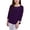 Purple, variant on NY Collection Womens Petites Crepe Mesh Inset Blouse