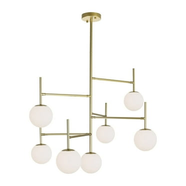 CWI Lighting Tourch 7 Light Contemporary Metal Chandelier in Medallion Gold