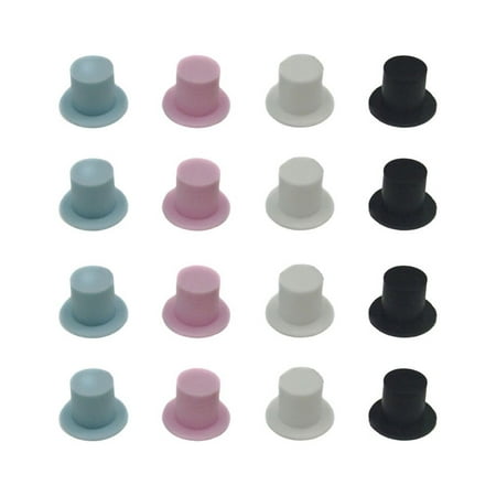 

NUOLUX 80 Pcs Colored Gentlement Hat Plastic Mini Doll Hat Accessories Headdress Adornment for Home Kids DIY Party Favor Supplies
