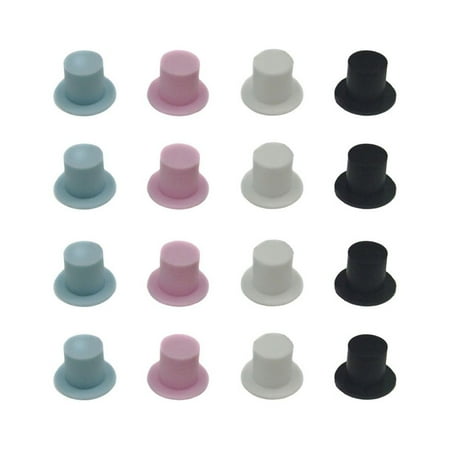 

NUOLUX 80 Pcs Colored Gentlement Hat Plastic Mini Doll Hat Accessories Headdress Adornment for Home Kids DIY Party Favor Supplies