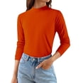 thumbnail image 4 of Aoiroe Womens Mock Neck Sweater Long Sleeve Knit PulloverFashion Clothes 2025, Y2K Clothes, Crew Neck Slim Fit Undershirts Knit, Lightweight Fall Casual Long Sleeve Crewneck Pullover Tops, Yellow 3XL, 4 of 7