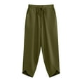 thumbnail image 4 of Delayuji Womens Linen Pants Casual Short Stacked V Slub Pants Trousers Spring Summer Outfits, 4 of 6