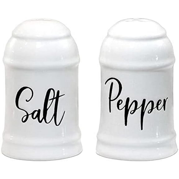 Salt and Pepper Shakers set Farmhouse Kitchen Decor Ceramic Salt Shaker -White Salt and Pepper Shaker - Wedding Registry Ideas Gifts Rustic Salt and Pepper Set Holder Table Decor$$