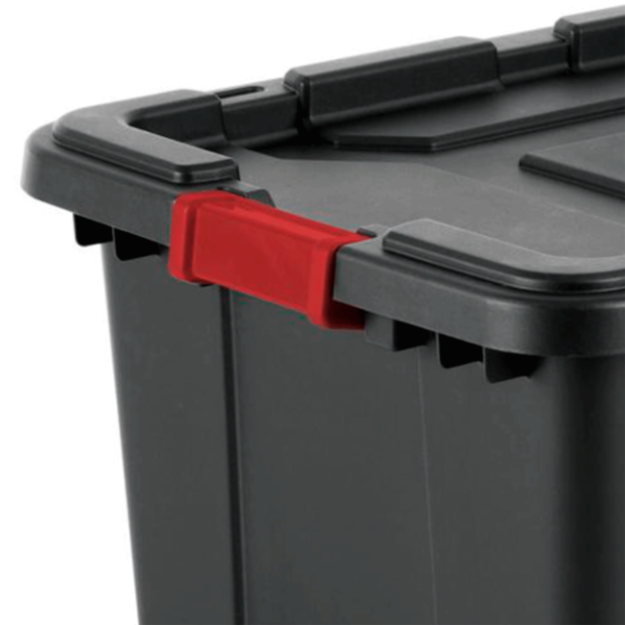 School Smart 276859 Large Storage Tote with Snaptite Lid, 7-1/2 x 11-3/4  x 15-1/2, Red