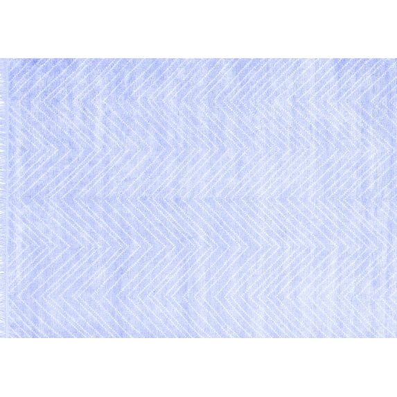 Ahgly Company Machine Washable Indoor Rectangle Solid Blue Modern Area Rugs, 7' x 10'