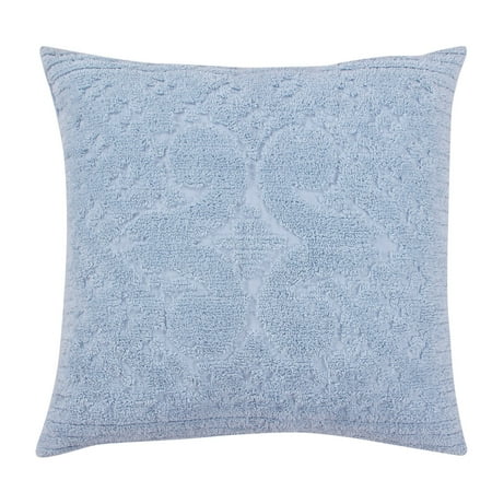Better Trends 26"x 26" Euro Pillow Sham 100% Cotton Pillow Cover Medallion Design Machine Washable (Blue) Ashton Collection
