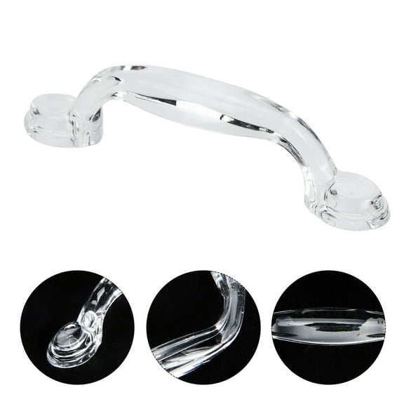 HAMPPLIES 8Pcs Classic Arc Shape Acrylic Transparent Cabinet Hardware for Wardrobe Knobs