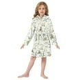 thumbnail image 6 of FORMRS Niños Bathrobe Unisex Hooded Robe Soft Plush Pajamas Sleepwear, Size 10-12T, Watercolor Forest Animals, 6 of 7