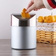 thumbnail image 4 of (blue) Mini Trash Can Table Stainless Steel Trash Can Swivel Lid Mini Modern Trash Can Lid Practical Table Trash Can Stainless Steel Mini Trash Can Wo, 4 of 5