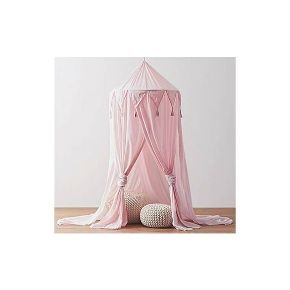 Kids Canopy Baby Canopy Bed Chiffon Baby Crib Decorative Baby Mosquito Net Walk-in Closet Indoor Outdoor Play Reading Room (Pink)