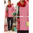 thumbnail image 4 of Unique Bargains Men's Striped T-Shirt Crew Neck Long Sleeves Pullover Tee Tops 2XL Red White, 4 of 6