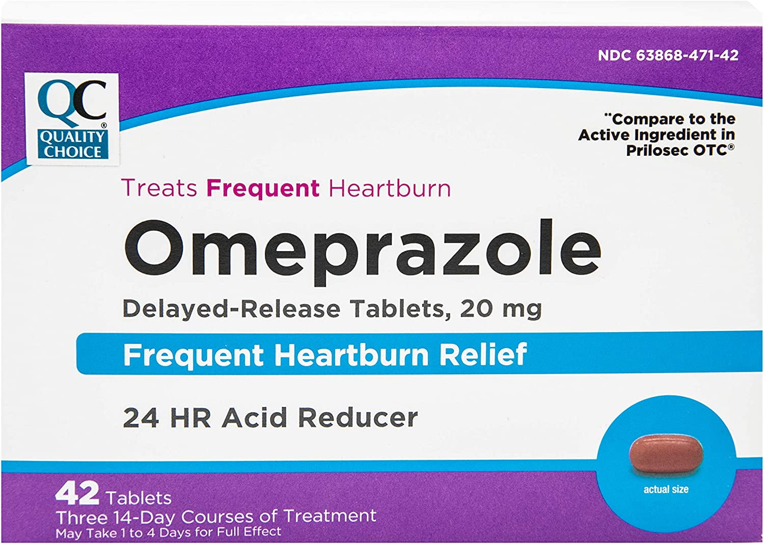Quality Choice Omeprazole DelayedRelease Acid Reducer 42
