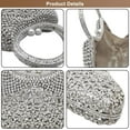thumbnail image 3 of Elegant Floral Women's Rhinestone Evening Clutch Bag for Wedding Bridal Prom Cocktail Party Handbag Purse, 3 of 7