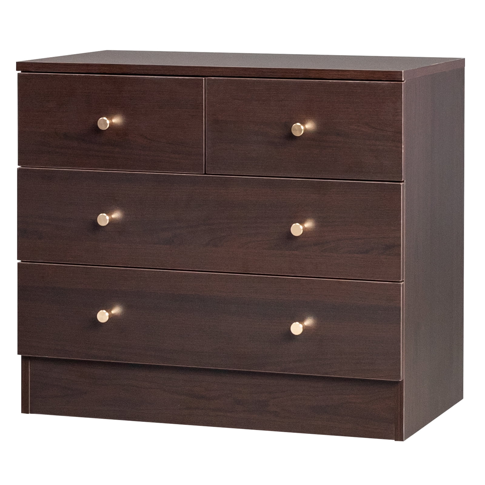 UBesGoo Modern Wood 4-Drawer Dresser Chest Bedside Table for Bedroom,Living Room,Brown