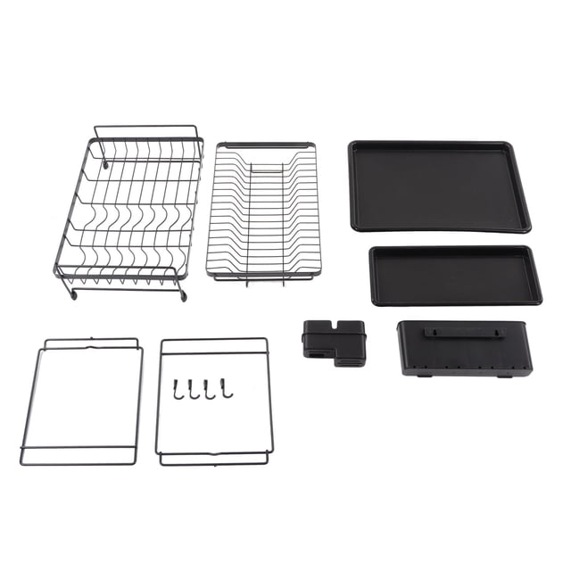 Rejilla para secar platos de 2 niveles Ticfox acero al Carbono negro