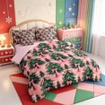 thumbnail image 2 of Manfei Vintage Santa Claus 7 Pieces Full Size Bedding Sets,Merry Christmas Full Size Bed in a Bag,Pink Reversible, 2 of 7