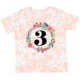 thumbnail image 3 of Inktastic 3rd Birthday Floral Wreath 3 Year Old Girl Girls Toddler T-Shirt, 3 of 5
