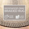 thumbnail image 6 of Super Area Rugs Braided Rugs Round 4ft Farmhouse Kitchen Rug - Ridgewood Gray Braided Rug for Dining Room Table - Reversible - Indoor/Outdoor - Made in USA - Graphite/Beige, 4' Round, 6 of 14
