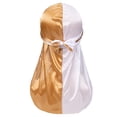 thumbnail image 1 of Long Tail Hat Style Double Color Satin Headscarf Cap Elastic Hair Bandana For Hop Fashion And Everyday Wear, 1 of 4