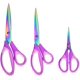 thumbnail image 1 of 1 juego de 3 tijeras escolares, tijeras multiusos con hojas afiladas de titanio, mango de goma suave, juego de tijeras multiusos ideal para manualidades, costura, artes, oficina y suministros para el, 1 of 6