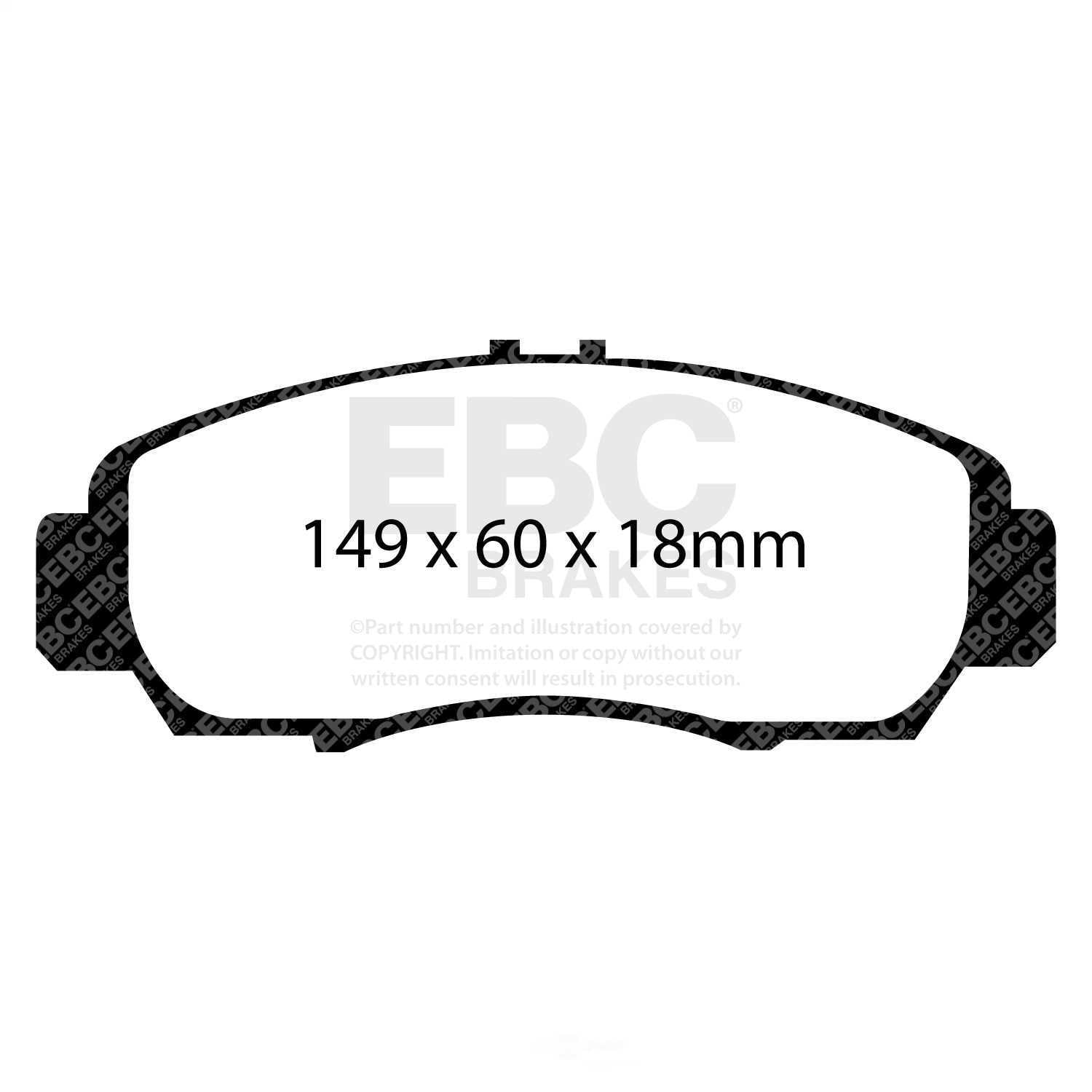 EBC Brakes Bluestuff NDX Trackday Brake Pad Set Fits select: 2003-2012 HONDA ACCORD, 2006 ACURA 3.2TL