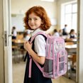 thumbnail image 2 of Weebloom Large School Clear Backpack For Kids Boys Girls Waterproof Lightweight Transparent Design Visibility For School Daily Use Bookbag Middle High School College Pink, 2 of 4