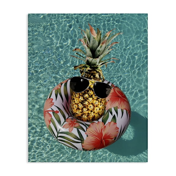 Stupell Industries Eclectic Pineapple on Beach Tube Canvas Art, 16 x 20, by Ziwei Li