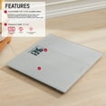 thumbnail image 3 of Taylor 11.8" x 11.8" Glass Digital Bath Scale with Anti-Slip Silicone Silver, 3 of 11