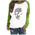 thumbnail image 1 of Sudadera con capucha de manga larga informal suelta con estampado de costura y cuello redondo para mujer Pompotops gfhjh8954, 1 of 4