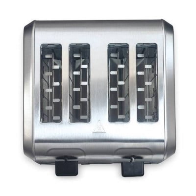 4 Slice Toaster Brushed Stainless Steel : Automatic Shut-Off, 1500W, Double Toaster, Silver