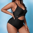 thumbnail image 5 of Sngxgn Women Swimsuits Ruffle Tummy Control Bathing Suit(Black,XXL), 5 of 7