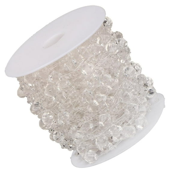 30M Cristal Brins Chaîne Guirlande Perles Artisanat Bricolage S pour Mariage Noël Fête Décoration Ornements Clair
